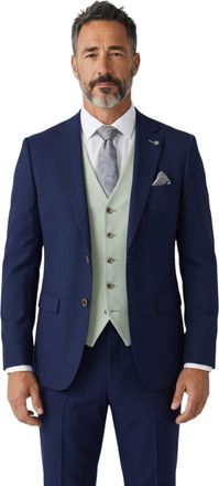 PAUL ANDREW Belmont Navy 3 Piece Suit with Sage Textured Waistcoat for Proms and Races