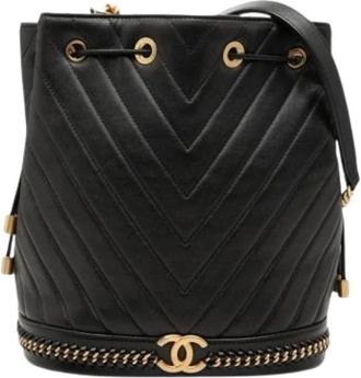 Chanel Pre-owned Vintage Schoudertas - Dames - Vintage Tas - Zwart - ONE Size - Leer - Vintage
