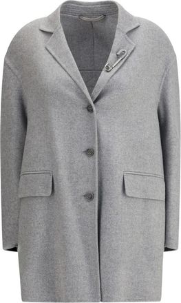 Ermanno Scervino Cappotto monopetto con decorazione - Grigio