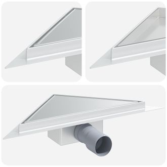 vidaXL Vidaxl Scarico Doccia Triangolare 2 In 1 Argento 32 X 32 X 7,5 Cm
