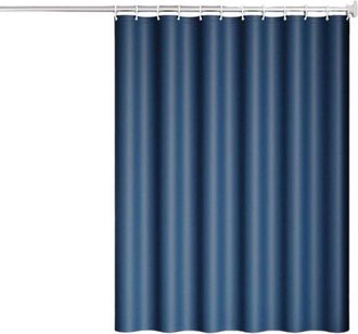 OEM Cortina De Ducha - Antimoho - Tejido Textil - Lavable - Secado R&aacute;pido - Apta Para Ba&ntilde;o Y Ba&ntilde;era - 180 X 200 Cm - Azul Oscuro