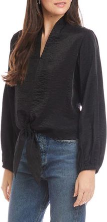 Fifteen Twenty Scarlet Tie Front Top in Black at Nordstrom, Size X-Small