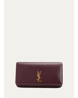 Saint Laurent YSL Smooth Leather Crossbody Cell Phone Holder