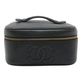 Chanel Pre-owned Handbags, female, Black, Size: ONE SIZE Pre-owned Vintage Vanity Bag