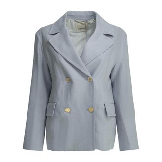 Max Mara Dames, Jassen, Blauw, Maat: S Linnen