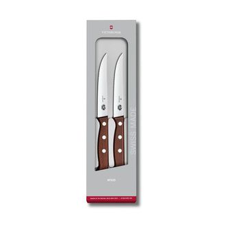 Victorinox by Swiss Army Victorinox 2-Piece Wood Steak Knife Set - Wavy Edge
