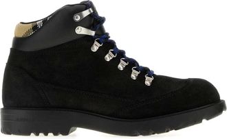 Burberry Suede Moor Hiking Boots - Heren - Veterlaarzen - Zwart - 43 EU - Katoen - Schoenen