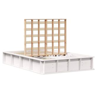 Berkfield Home White White Bed Frame with Lift-Up Storage - 140 x 200 cm