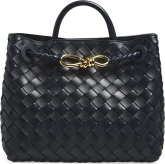 Bottega Veneta Small Andiamo Intrecciato Shoulder Bag in Midnight at Nordstrom