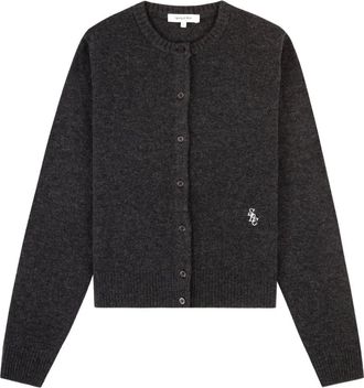 Sporty & Rich button logo cardigan - Grey