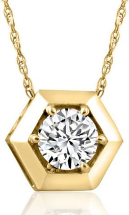 Pompeii3 14k Yellow Gold 1/2ct Lab Grown Diamond Solitaire Geometric Pendant Necklace
