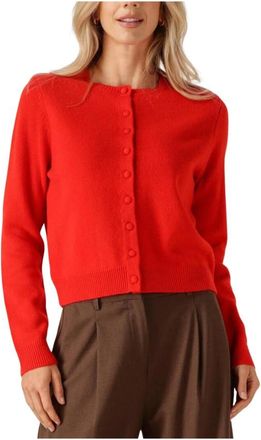 Suncoo Geski Cardigan - Dames - Vesten - Rood - XS - Wol - Truien & Vesten