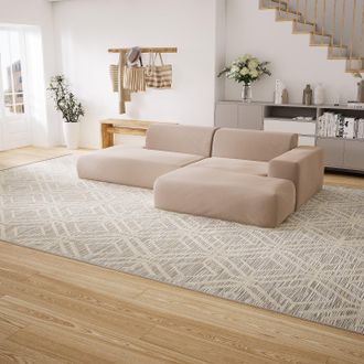 MYCS Ecksofa Cremebeige - Flexible Designer-Polsterecke, L-Form: Beste Qualität, einzigartiges Design - 296 x 72 x 168 cm, konfigurierbar