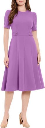 London Times Side Tab Fit & Flare Dress in Royal Lilac at Nordstrom Rack, Size 14P