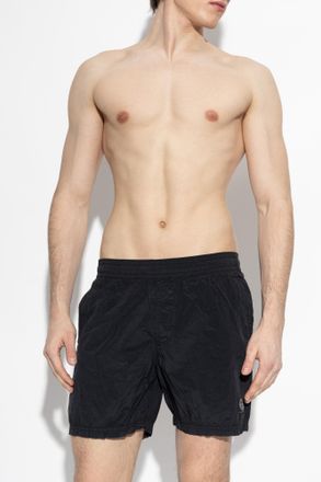 Stone Island Swim Shorts, Mens, Black