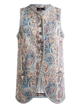 Etro Etro Jacquard Vest With Floral Paisley Pattern