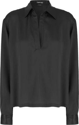 Tom Ford Overhemden, Dames, Zwart, S, Tom Ford T-shirts en Poloshirts