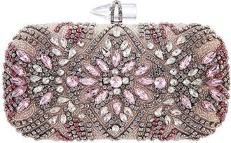 Nina Gelsey Crystal Embellished Minaudi&egrave;re in Pink at Nordstrom