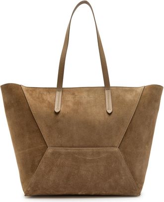 Brunello Cucinelli Bead Medium Suede Tote bag - Dark Brown - One Size