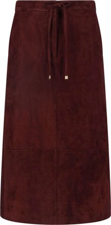 Max Mara Gonna Midi In Pelle Di Agnello