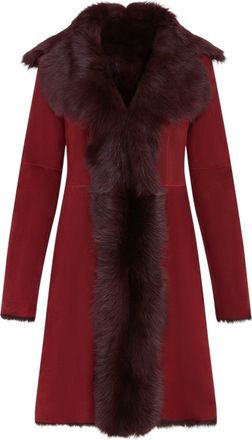 Infinity Leather Female Burgundy Toscana Sheepskin Suede Trench Coat-Tbilisi