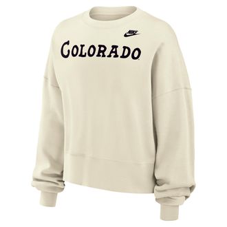 Nike Colorado Buffaloes Phoenix Fleece Nike Womens Football Crew-Neck Sweatshirt in White | W33302P403COLO-SAI