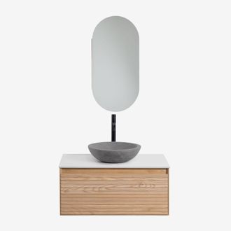 Sklum Sklum - Conjunto De Mueble De Ba&ntilde;o En Madera De Fresno Tedrik