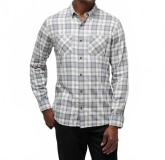 Travis Mathew Cloud Flannel Plaid Shirt In Vanilla Ice/quiet Shade