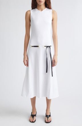 Paloma Wool Suni Drawstring Organic Cotton Knit Midi Dress in 000 - White at Nordstrom, Size X-Large