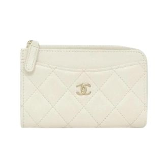 Chanel Pre-owned Wallets, female, White, Size: ONE SIZE Pre-owned Timeless Classic Caviar Skin Card Case