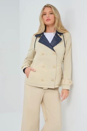 Anatomie Lexie Performance Cotton & Nylon Reversible Trench Jacket in Wheat/navy at Nordstrom, Size X-Large