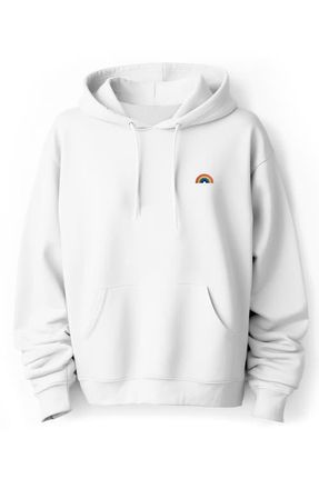 Dalix Rainbow Hoodie in White at Nordstrom, Size Xx-Large