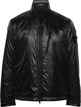Stone Island Black Polyamide Jacket With Primaloft Insulation