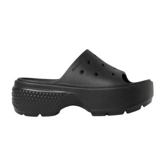 Crocs Sliders, female, Black, 2 UK, Black Platform Wedge Sandals