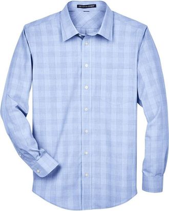 Devon & Jones Crown Collection Glen Plaid Woven Dress Shirt