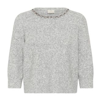 Kaffe Ronde hals gebreid - Dames - Ronde hals truien - Grijs - XS - Truien & Vesten