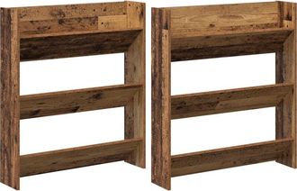 vidaXL Armarios de zapato de pared Madera vieja Madera contrachapada vidaXL