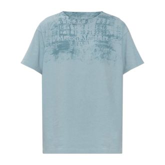 Maison Margiela T-Shirts, female, Blue, Size: XS T-Shirt With Print