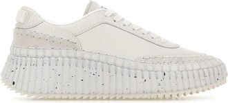 Chlo&eacute; White Leather Nama Sneakers