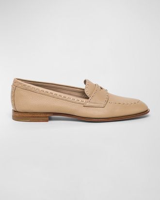 Santoni Marlene Leather Penny Loafers