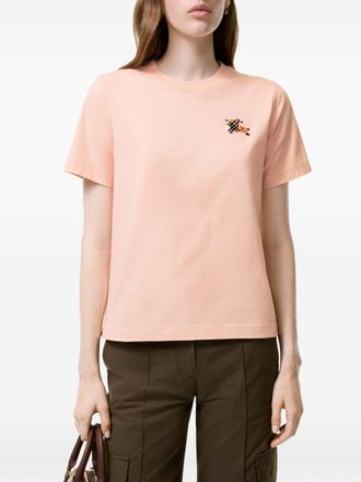 Burberry Logo-Embroidered Cotton T-Shirt - Pink