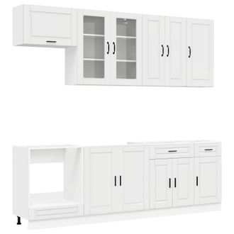 vidaXL Unidad De Cocina Porto 8 Uds. Blanco Brillante Vidaxl