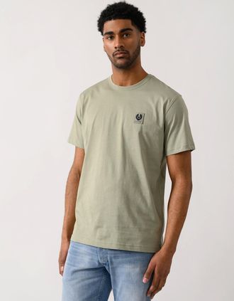 Belstaff Mens Belstaff Short Sleeved Mens Logo Patch T-Shirt - Lichen - Green - Size: 42