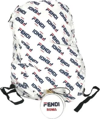 Fendi Vintage, unisex, Wit, ONE Size, Nylon, Pre-owned Vintage Rugzak
