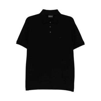 Emporio Armani Regular fit piqu&eacute; polo shirt - male - Emporio Armani - Polo Shirts - Black - 3XL - Tops