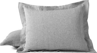 Coyuchi Relaxed Organic Linen Pillow Sham in Slate Chambray at Nordstrom, Size Standard
