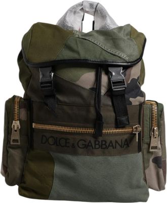 Dolce & Gabbana Groene Patchwork Reisrugzak - unisex - Rugzakken - Groen - ONE Size - Tassen