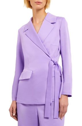 Misook Side Tie Blazer in Lavender Field at Nordstrom, Size X-Large