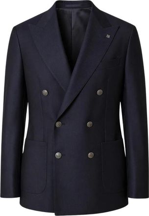 Tagliatore Montecarlo Double-Breasted Blazer - Heren - Blazers - Blauw - 3XL - Leer - Jassen