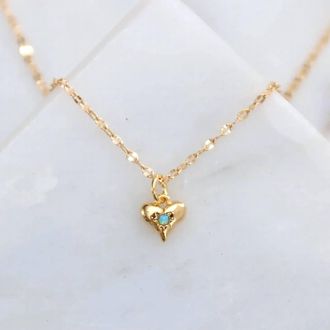 Mesa Blue Womens Opal Heart Necklace In Blue